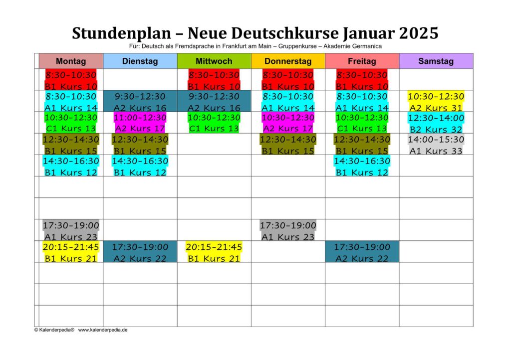 Deutschkurse Frankfurt, cursos de aleman