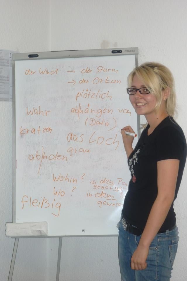 Lehrerin an der Tafel
